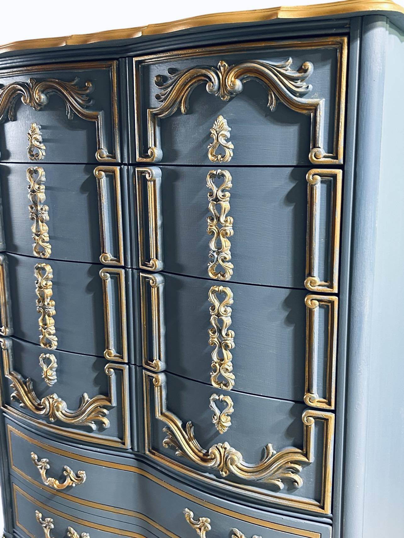 Blue Vintage French Chest of Drawers