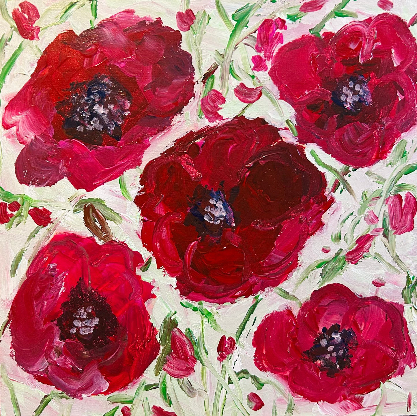 Poppies, No. 1 12" x 12"