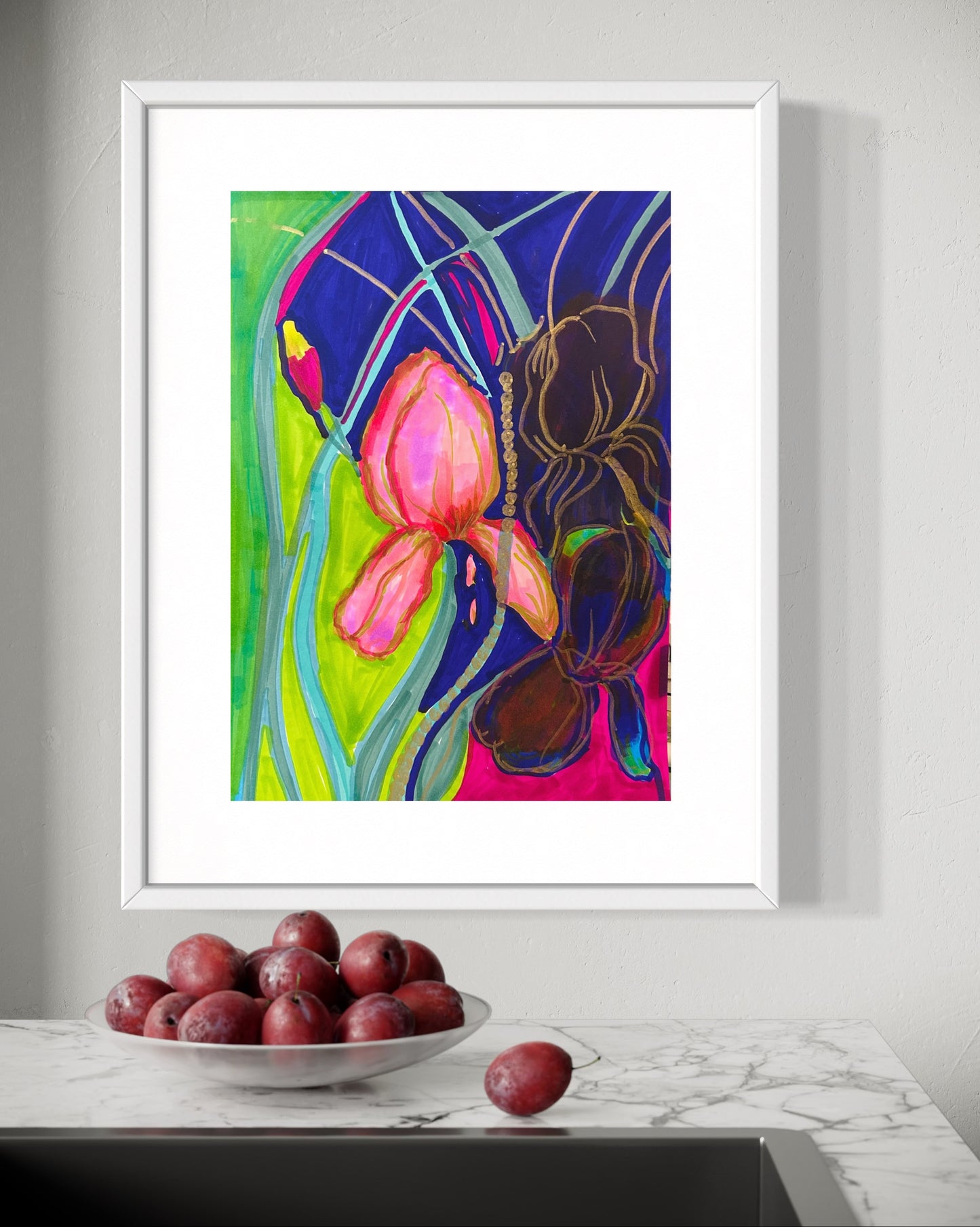 Abstract Floral Collection - Set of Four, 9" x 12"