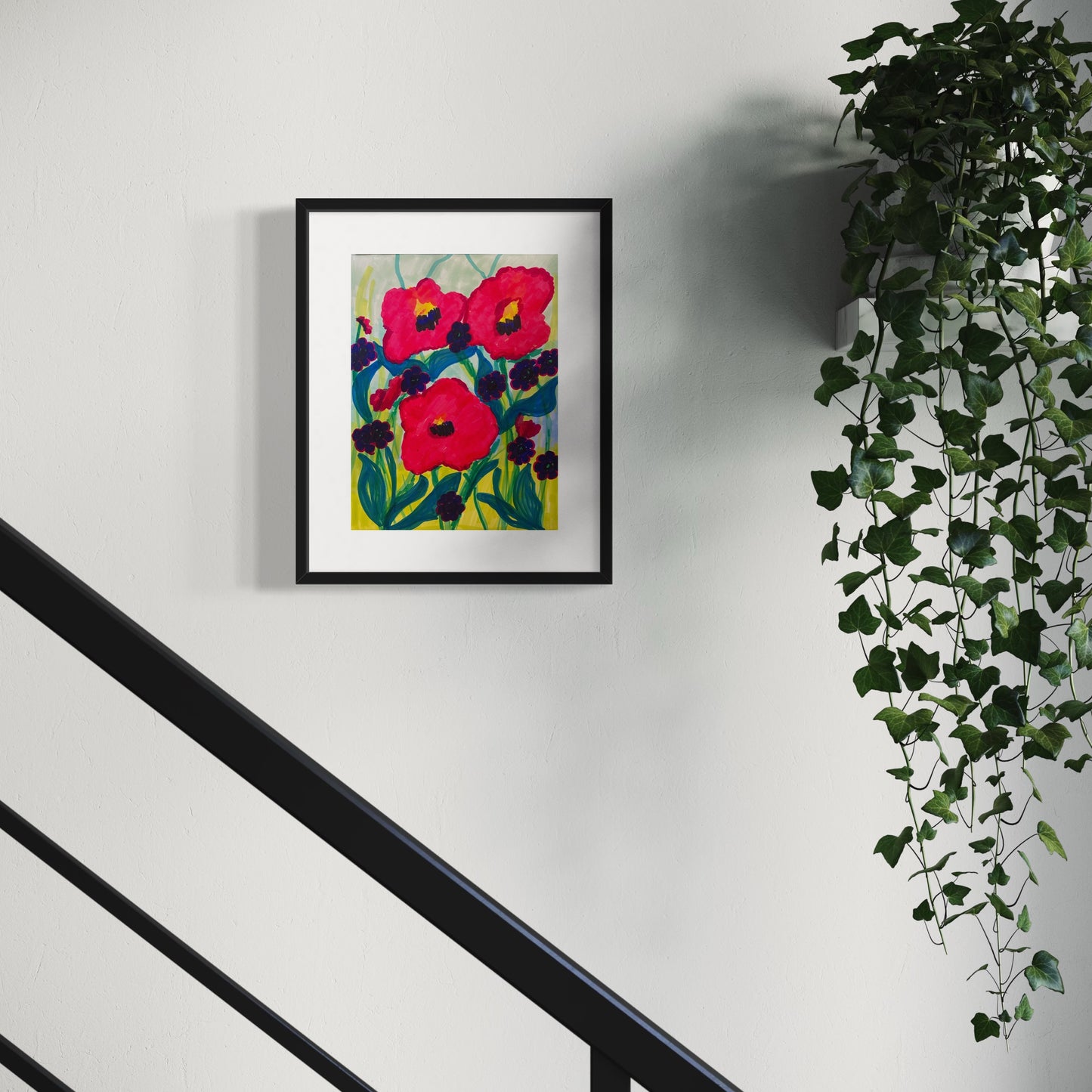 Poppies at Play, 9" x 12"