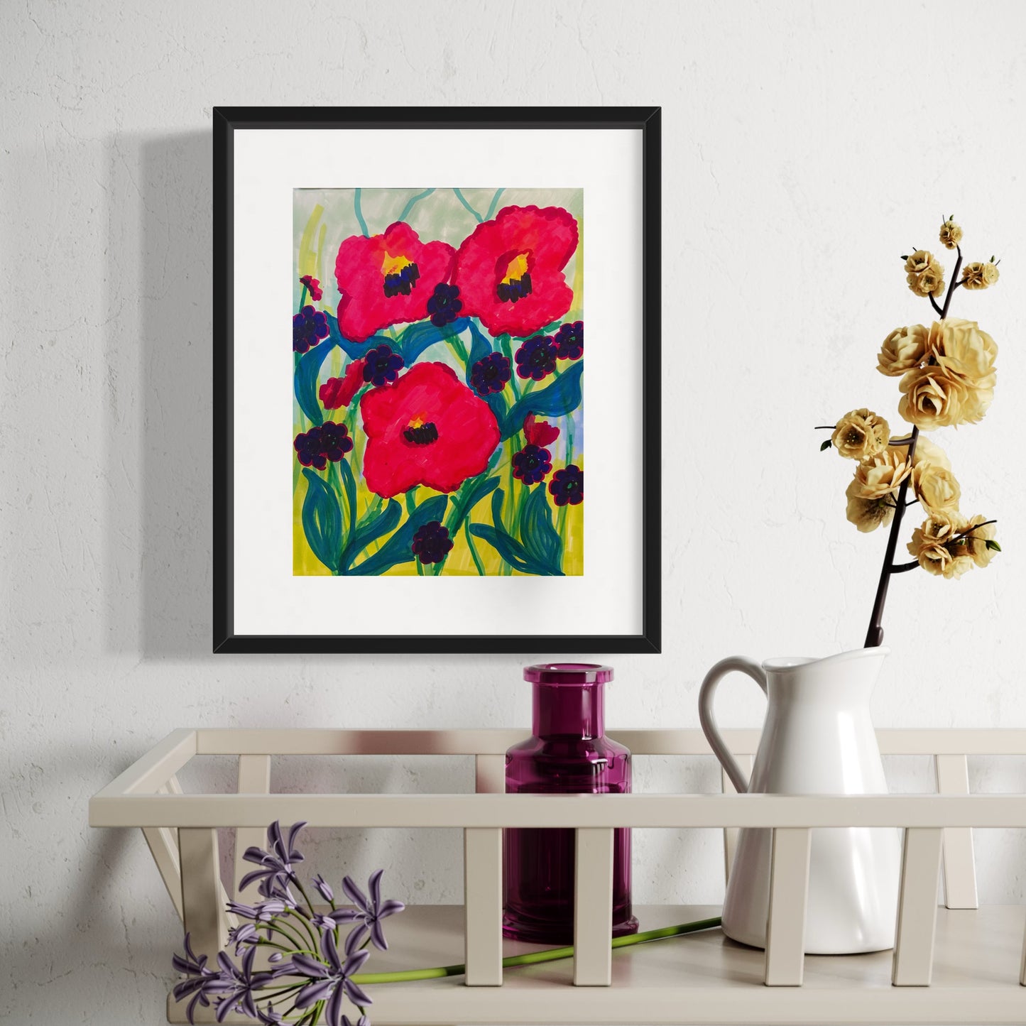 Poppies at Play, 9" x 12"