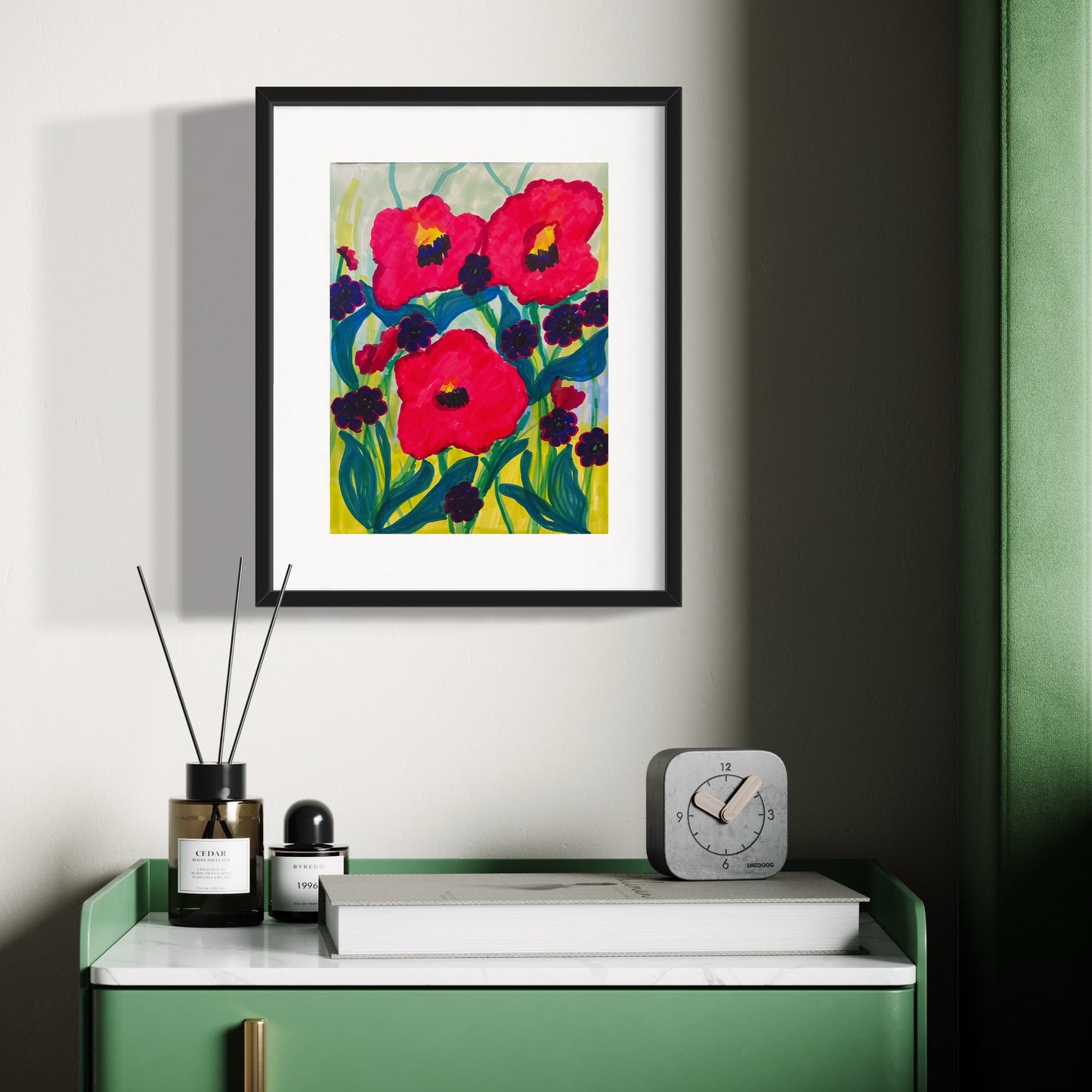 Poppies at Play, 9" x 12"