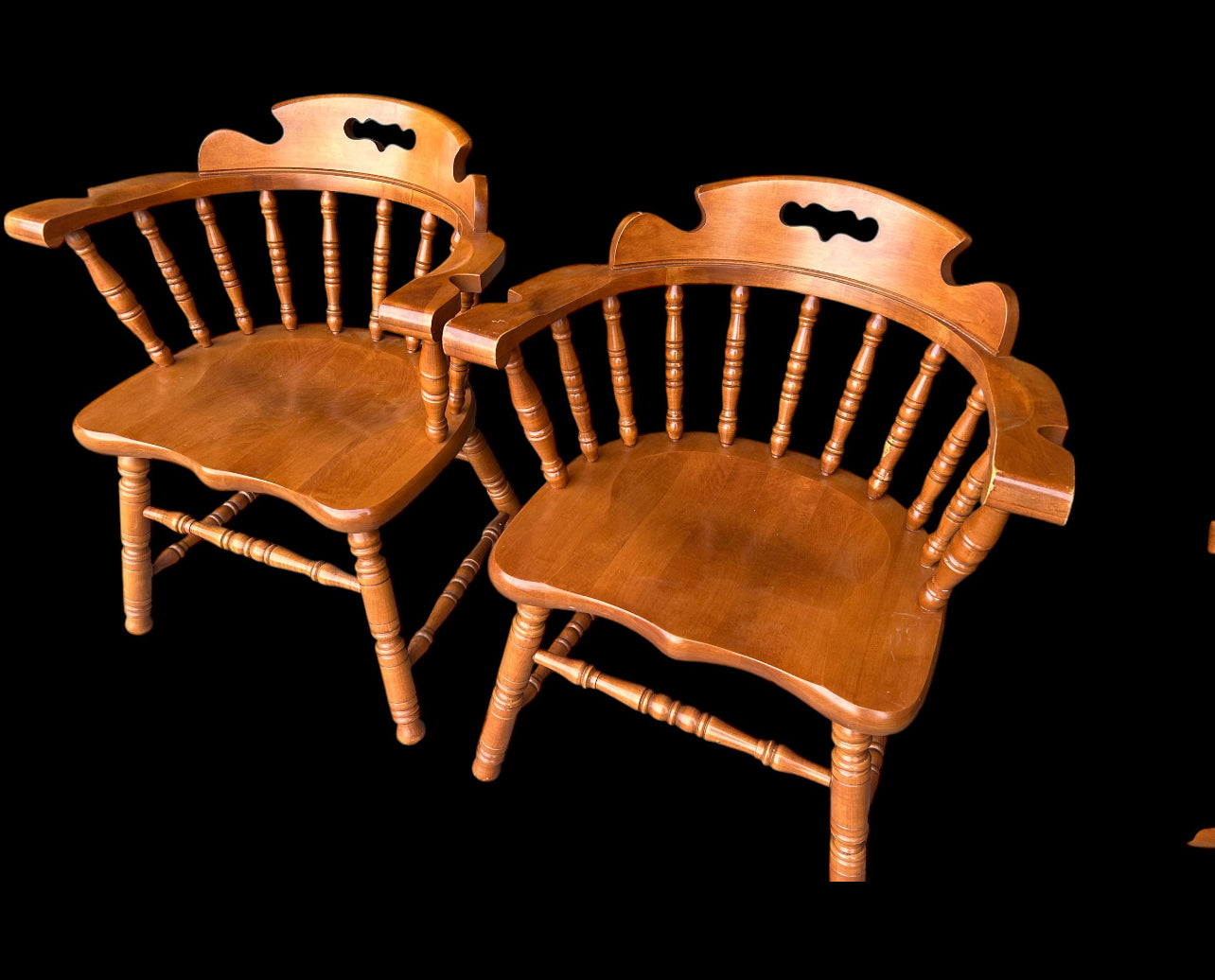 Vintage Tell City Maple 7 Piece Dining Set with Table and Windsor Chairs