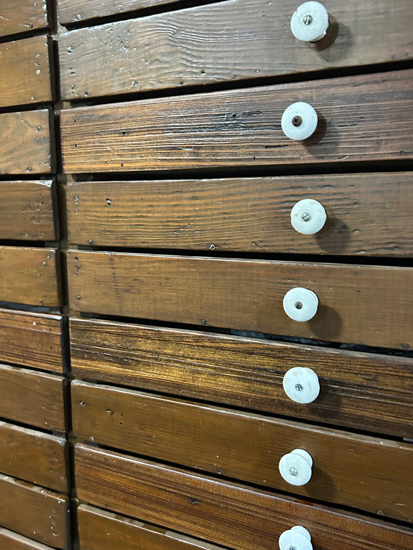 Large Antique Printer's Cabinet Apothecary Cabinet 50 Drawers