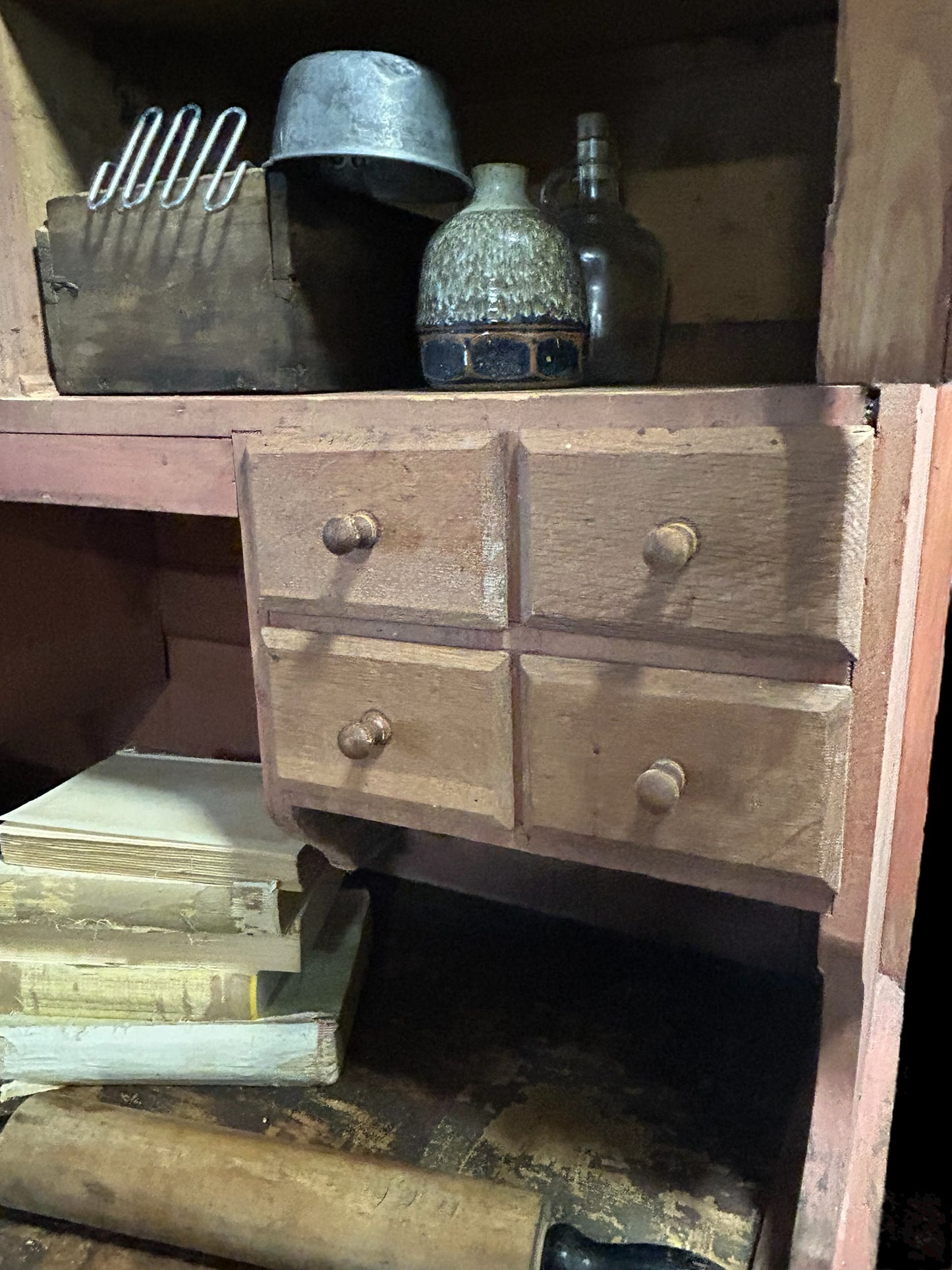 Antique Possum Belly Hoosier Cabinet