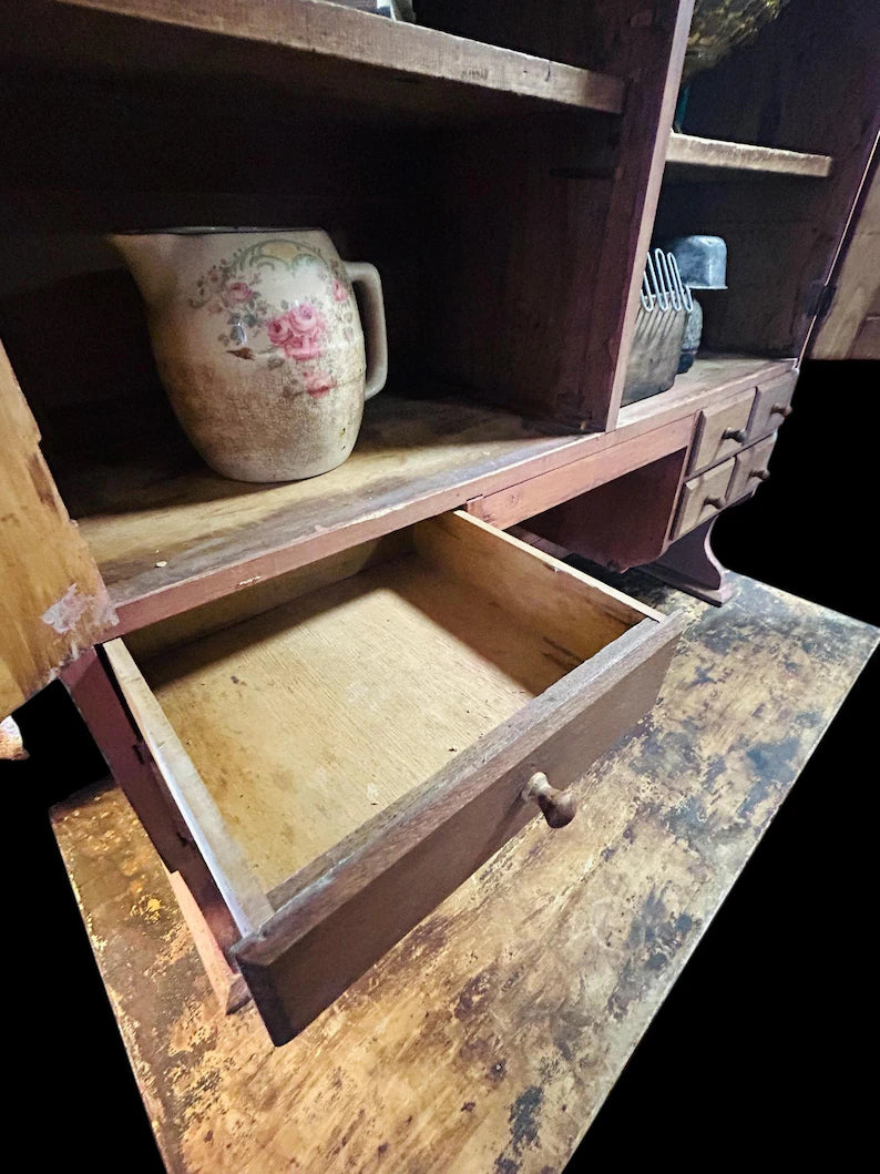 Antique Possum Belly Hoosier Cabinet