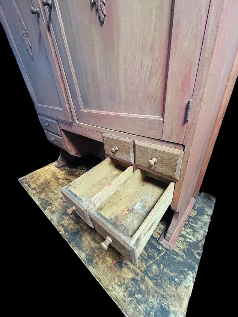 Antique Possum Belly Hoosier Cabinet