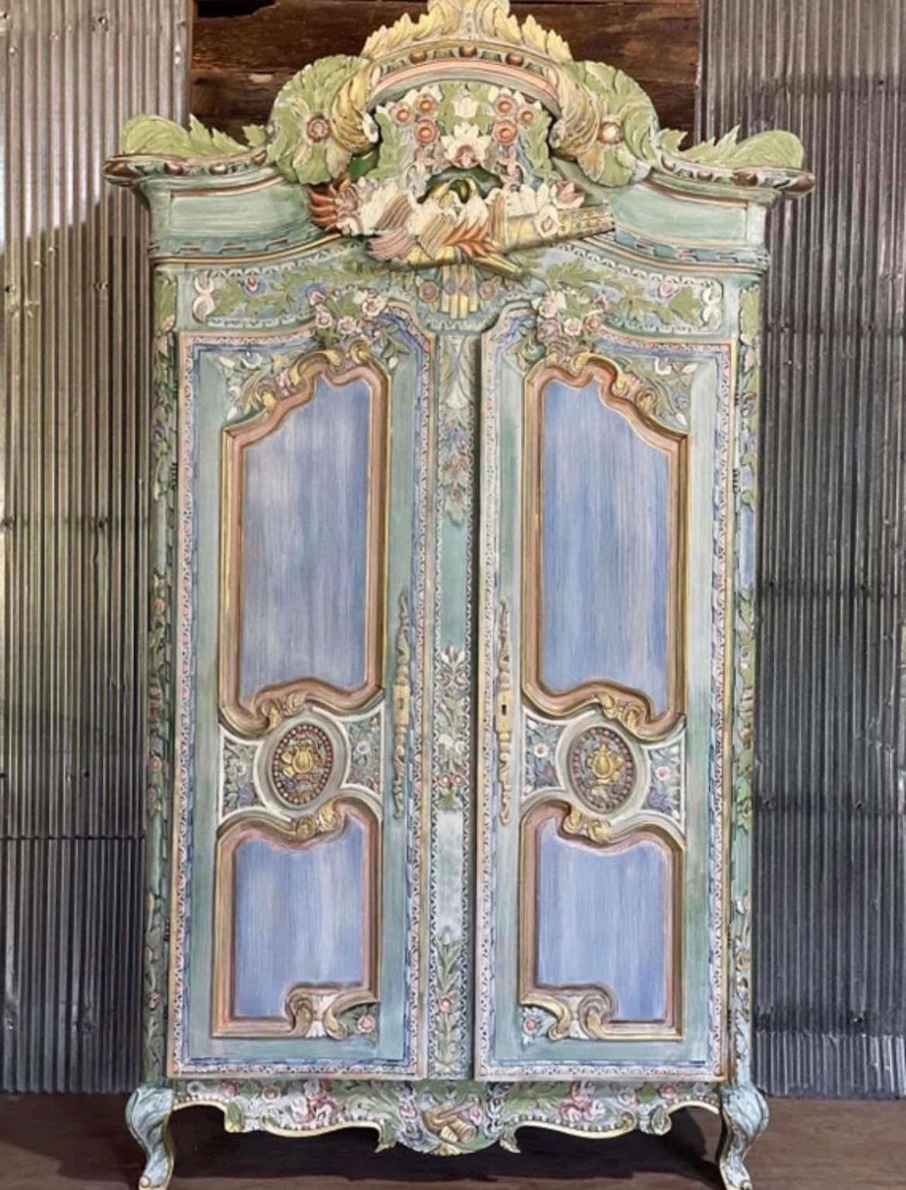 Custom Order Option: Vintage French Style Hand-Painted Wedding Armoire/Wardrobe