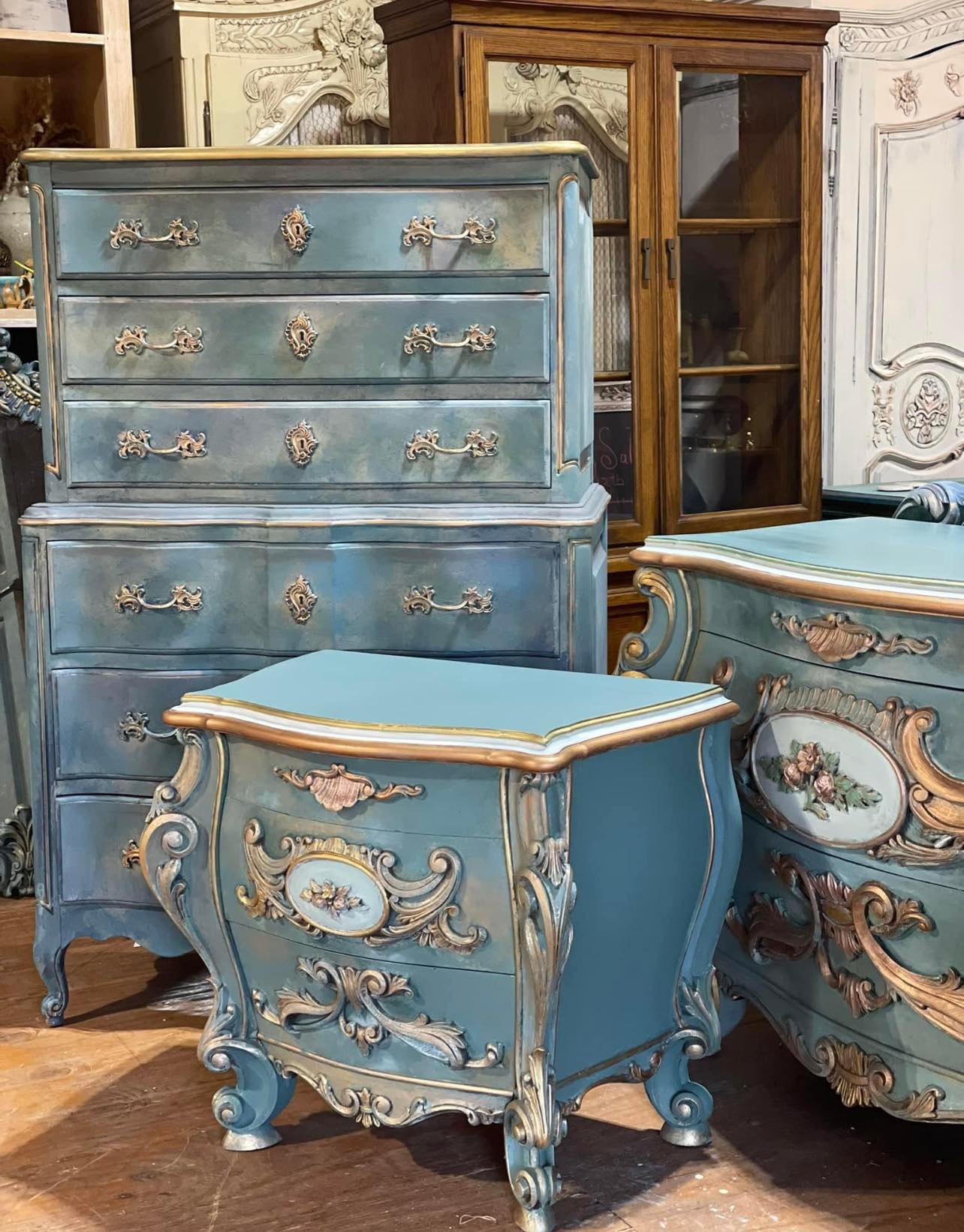 Custom Order Option: Hand-Painted Vintage Artisan Bedroom Set