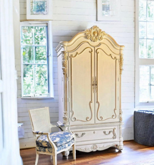 Custom Order Option: Edwardian Style White Armoire/Wardrobe