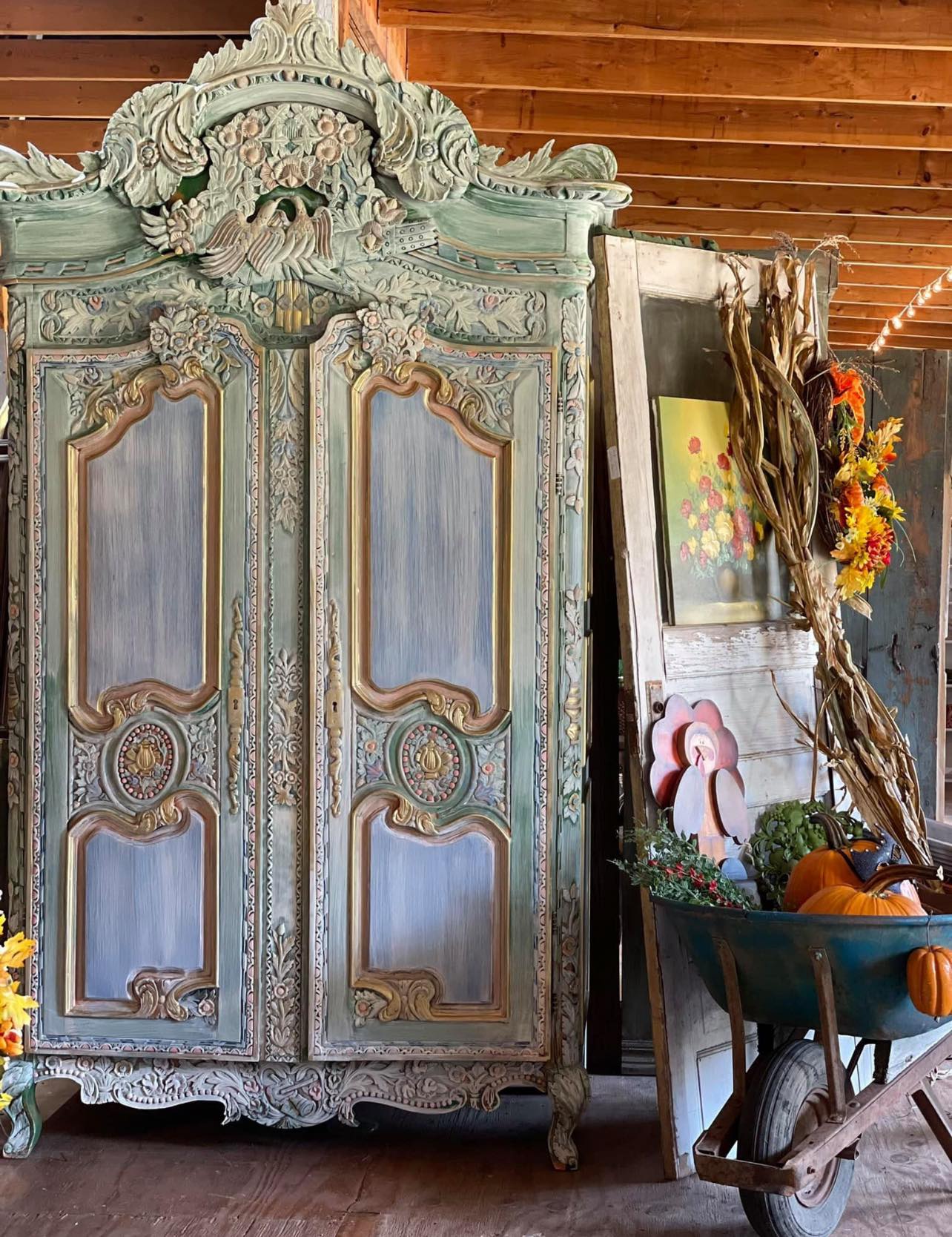 Custom Order Option: Vintage French Style Hand-Painted Wedding Armoire/Wardrobe