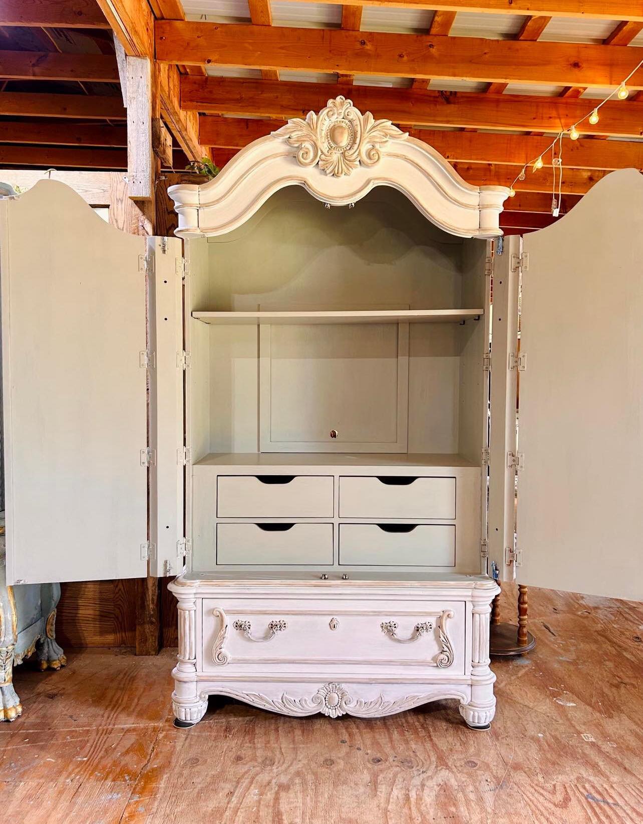 Custom Order Option: Edwardian Style White Armoire/Wardrobe