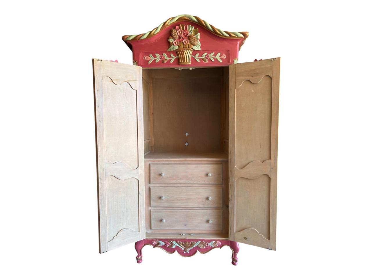 Gorgeous Vintage Red French Armoire Wardrobe