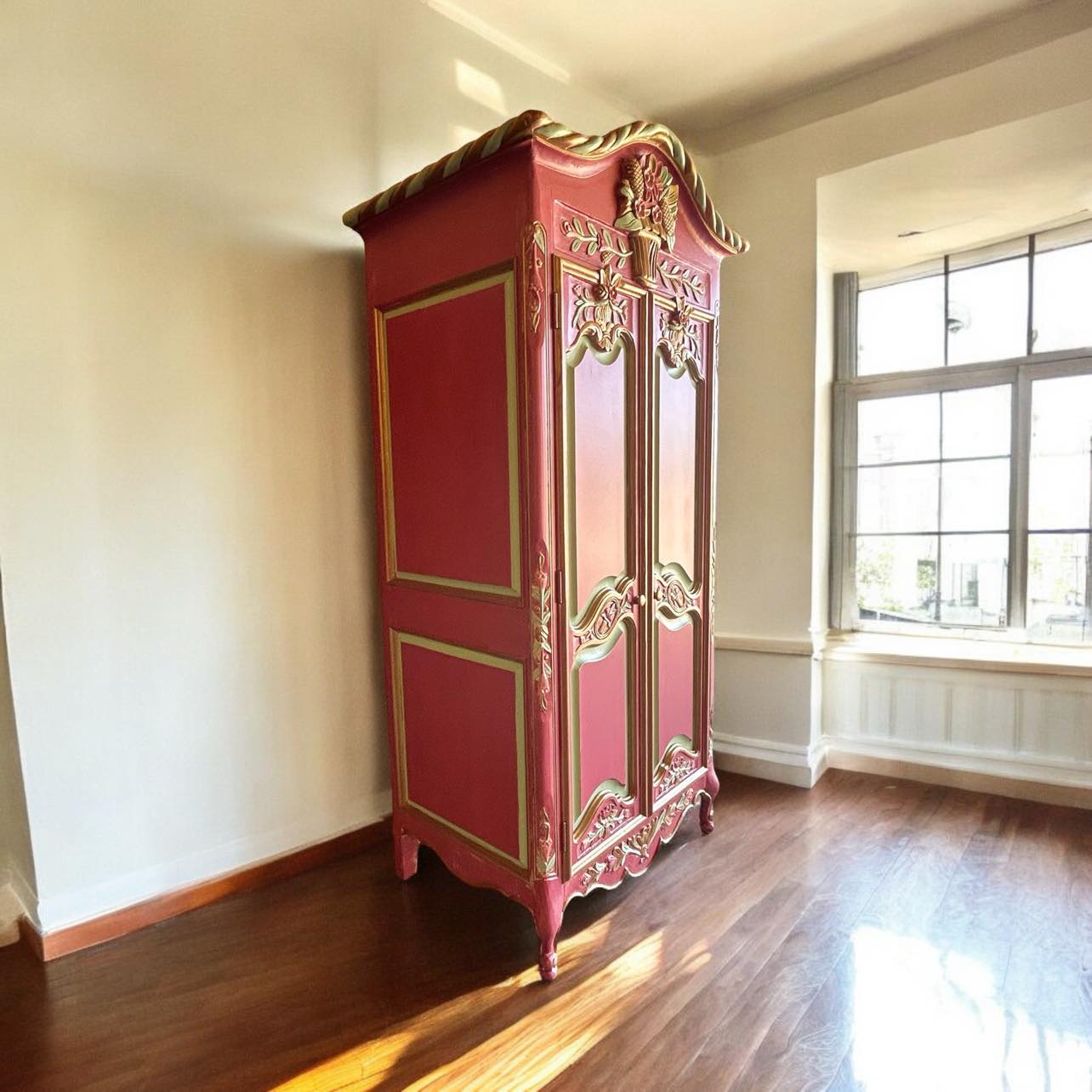 Gorgeous Vintage Red French Armoire Wardrobe