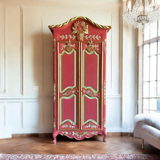 Gorgeous Vintage Red French Armoire Wardrobe