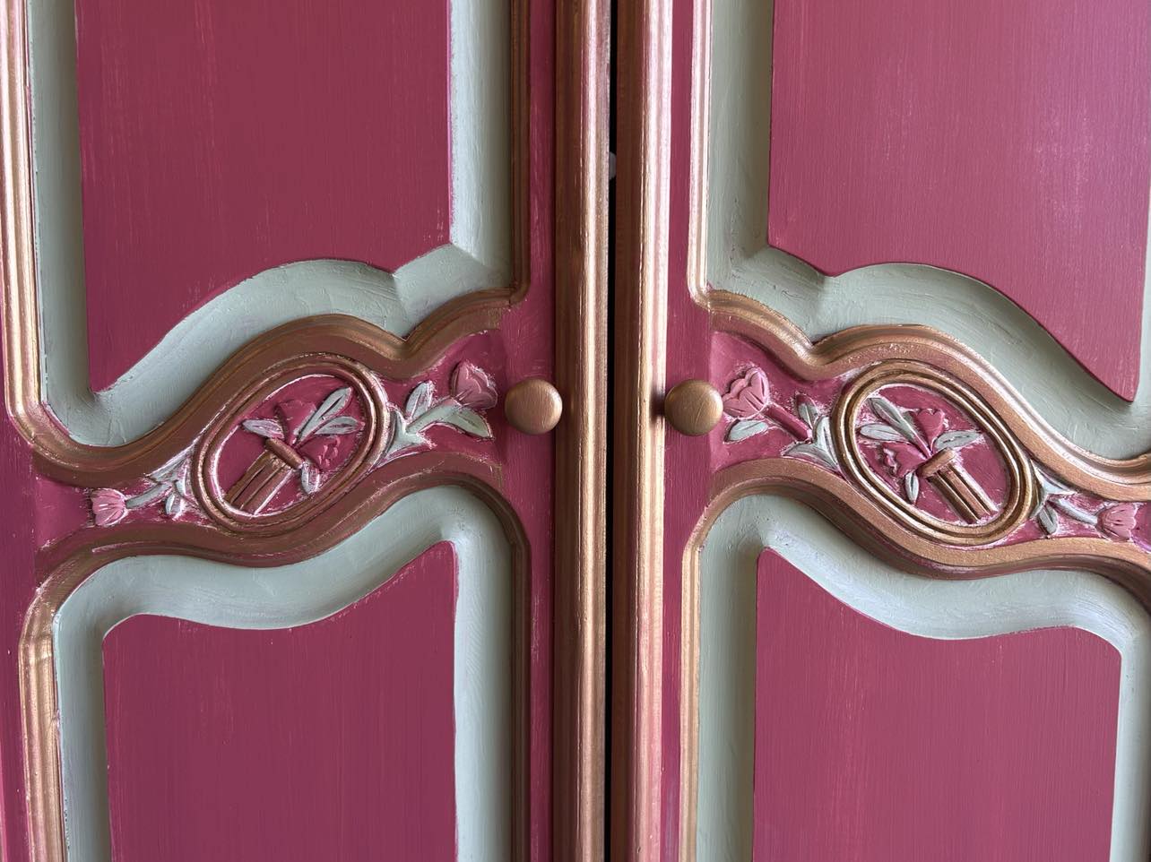 Gorgeous Vintage Red French Armoire Wardrobe