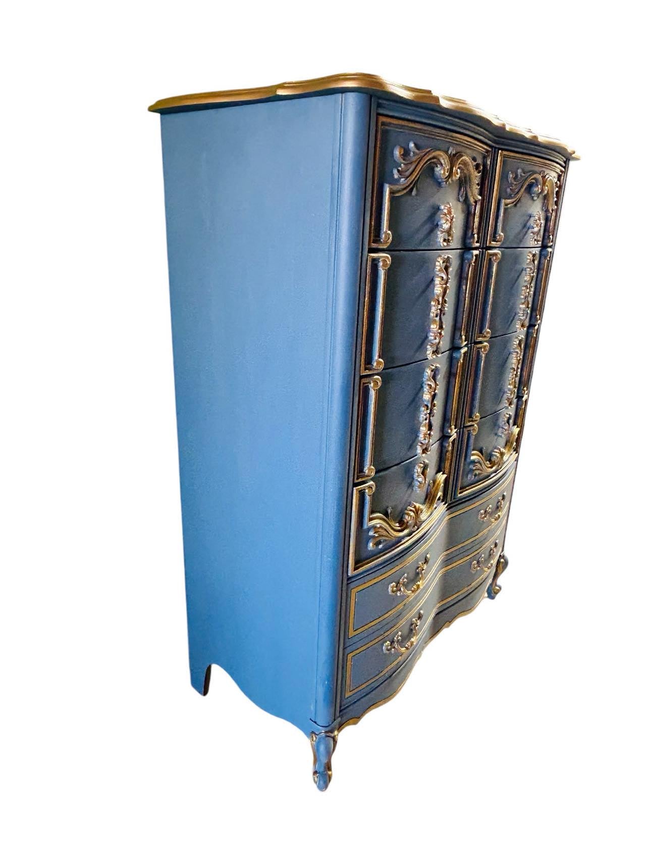 Blue Vintage French Chest of Drawers