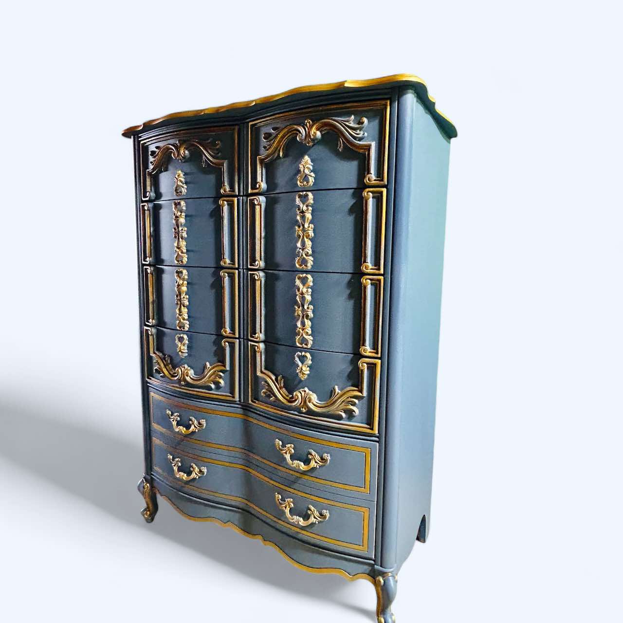 Blue Vintage French Chest of Drawers