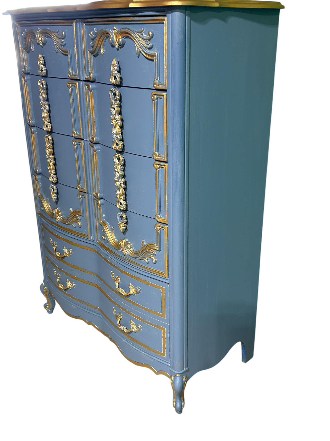 Blue Vintage French Chest of Drawers