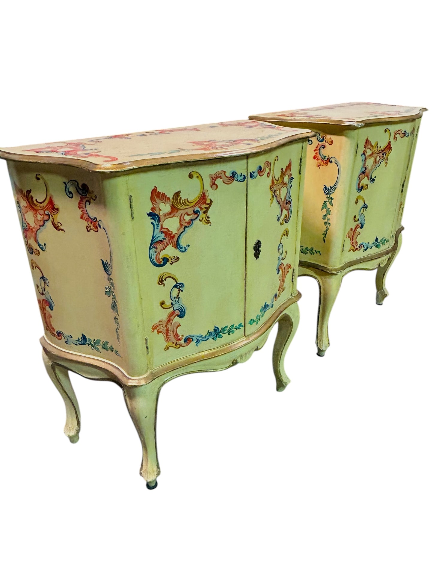 Vintage Floretine Italian Nightstands Accent Tables